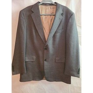 Austin Reed Men's (43R) Blue, Black, Olive Wool Sports Coat Jacket, Made in USA